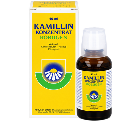 Faltschachtel und Flasche von Kamillin Extern Robugen