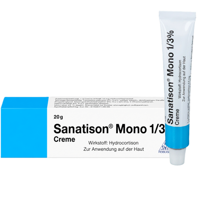 Faltschachtel und Tube der Sanatison Mono Creme